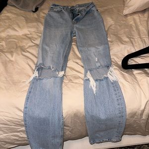 Abercrombie ultra high rise w distressing